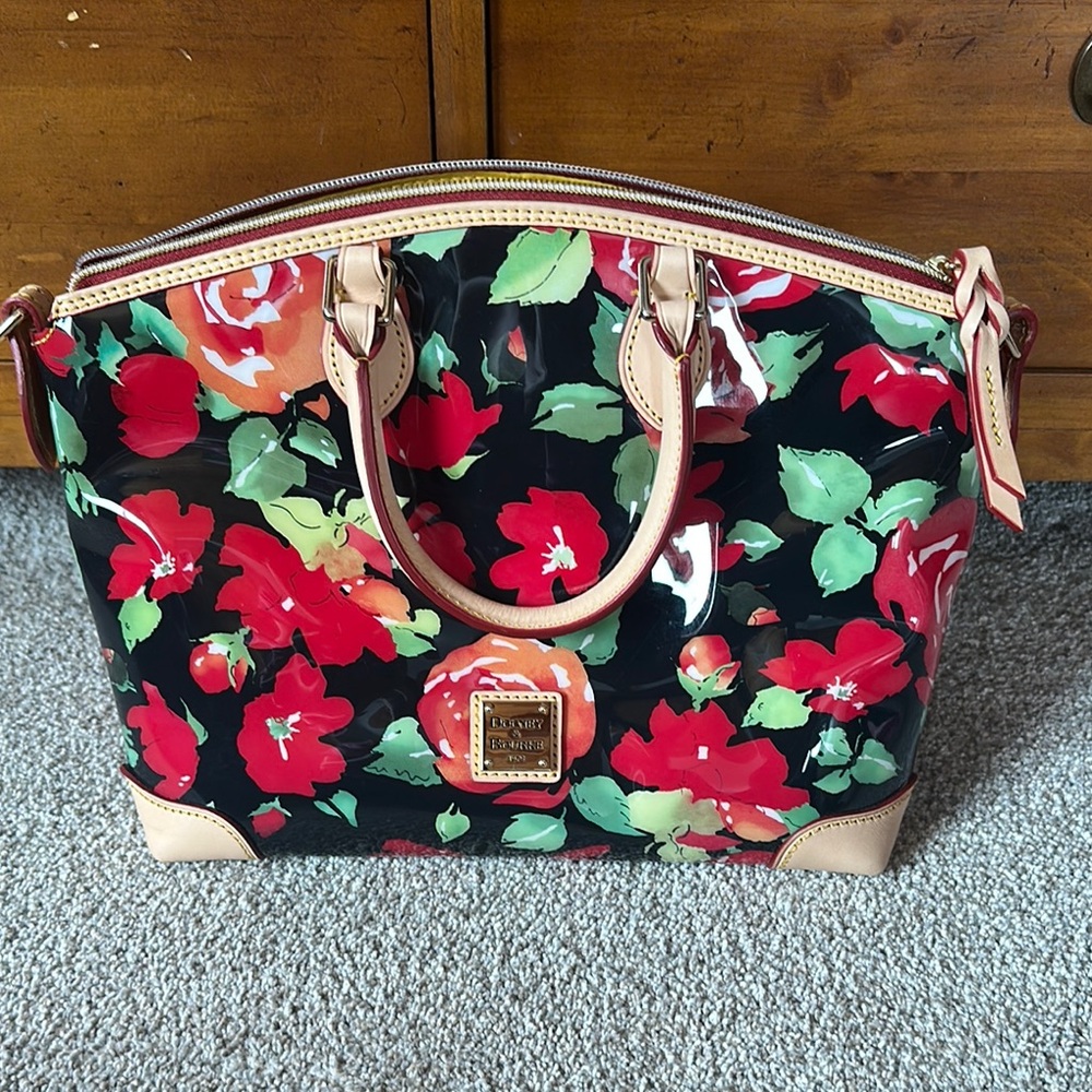 Dooney & Bourke Floral Tote Bag - Red and Green